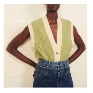 Sandro Oversized Sleeveless Cardigan